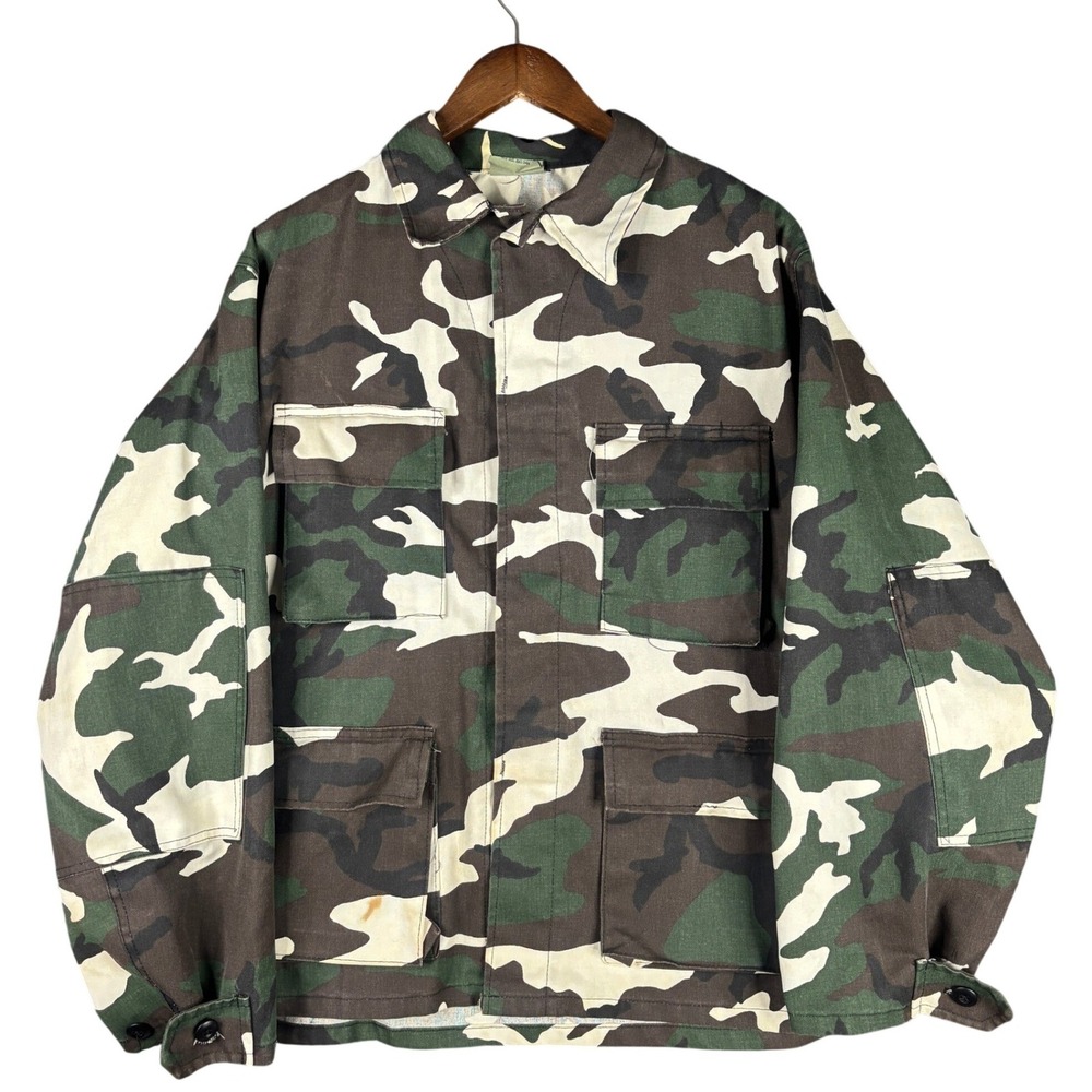 Vintage Rothco Woodland Camo BDU Field Jacket Mens M Regular Camouflage USA